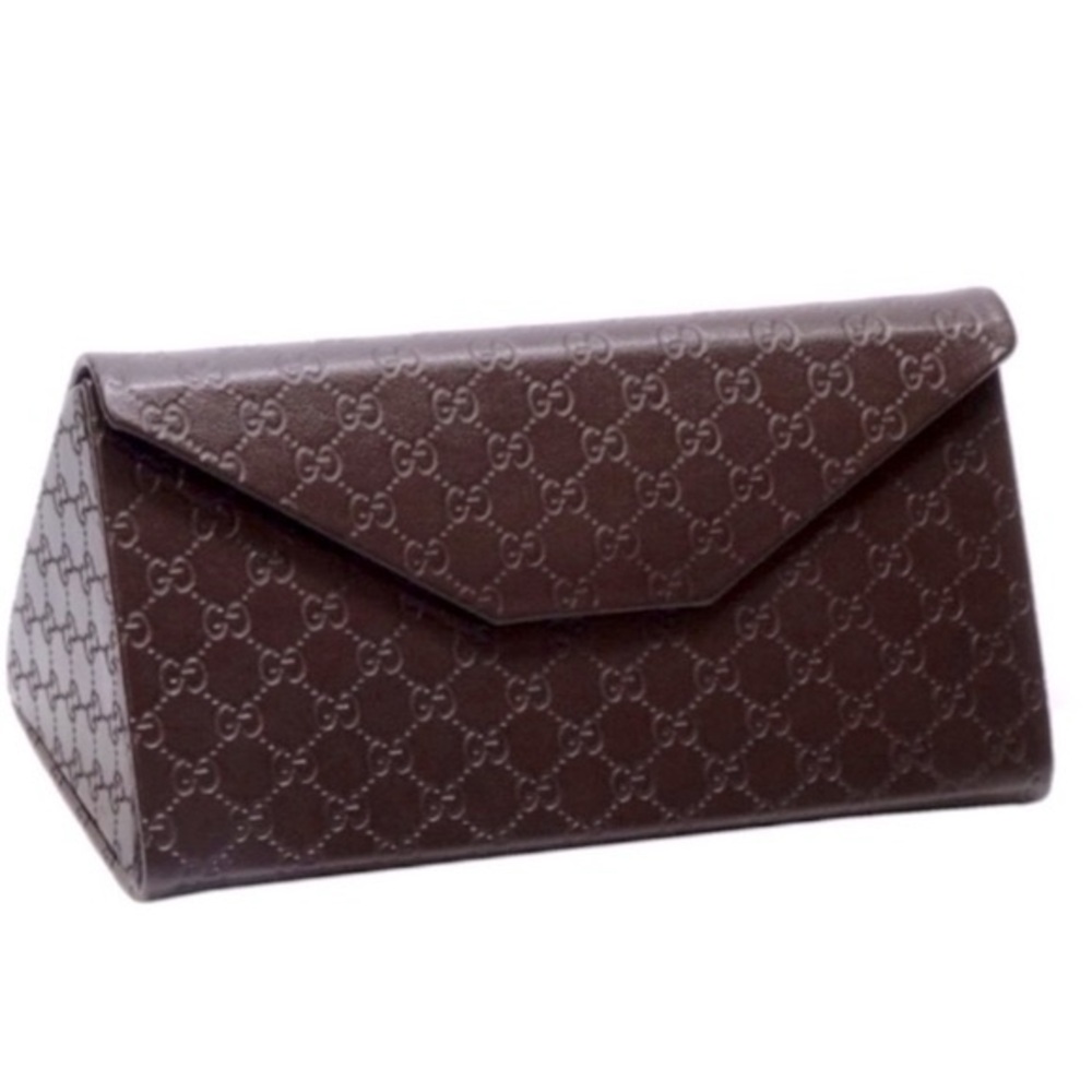Gucci GG Monogram Foldable Sunglasses Case Brown Authentic - Picture 2 of 11